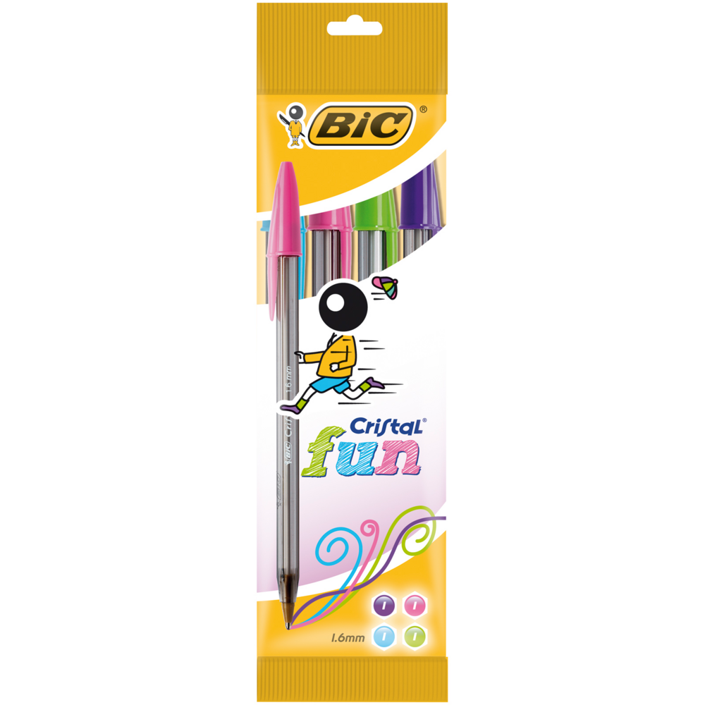 Tuotekuva: BIC Cristal Fun kuulakynä värilajitelma 4kpl