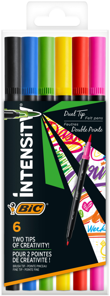 Tuotekuva: BIC Intensity Dual-Tip kuitukärkikynä 6kpl
