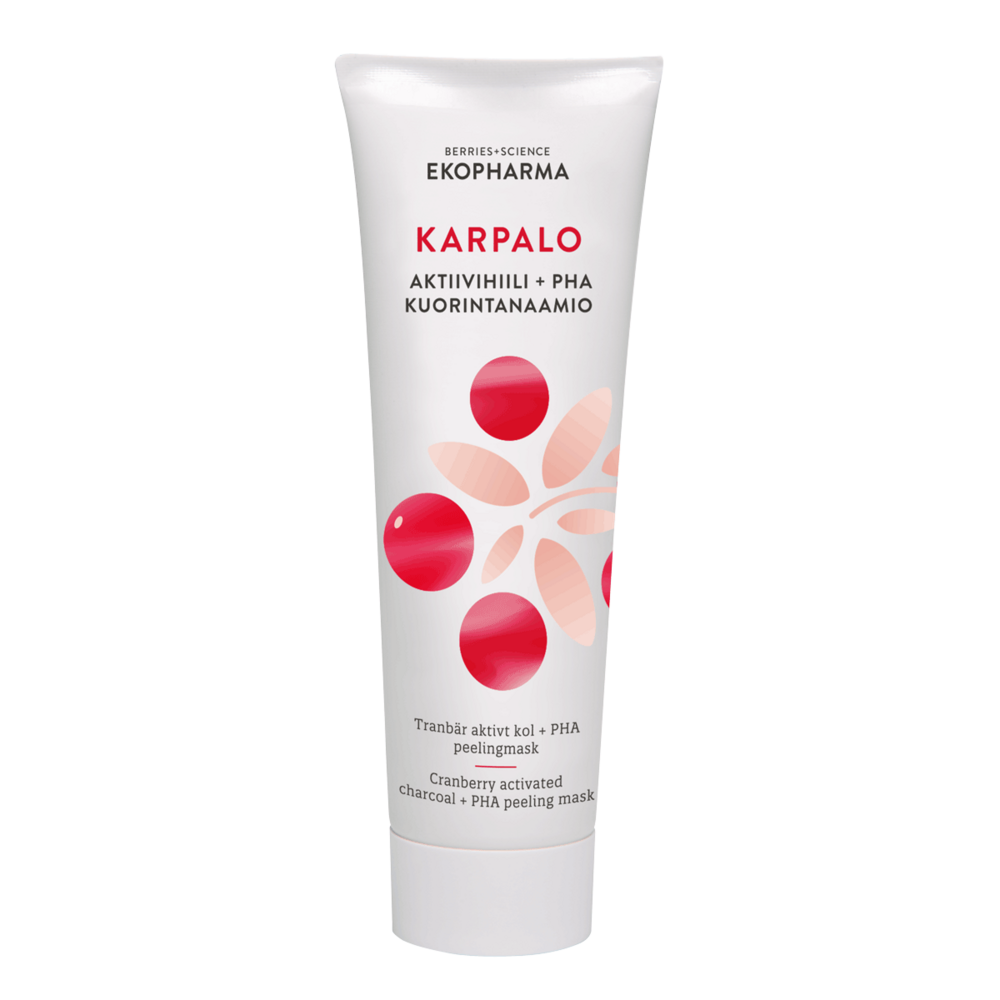 Tuotekuva: EKOPHARMA Karpalo Aktiivihiili + PHA Kuorintanaamio 50ml