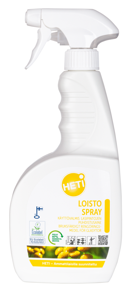 Tuotekuva: HETI Loisto Spray 750 ml  käyttövalmis lasipintojen puhdistusaine