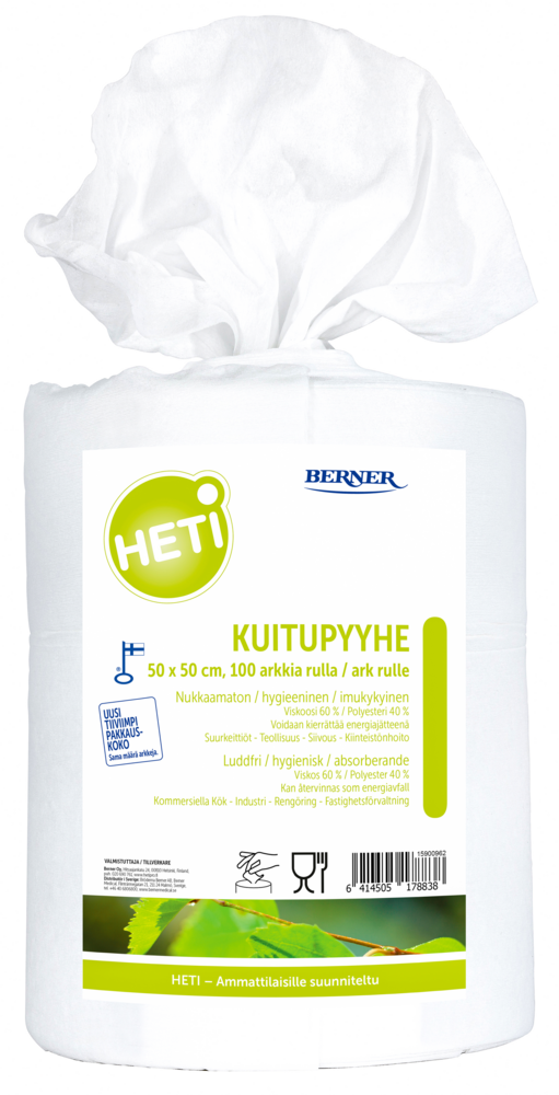 Tuotekuva: HETI Kuitupyyhe 50x50 cm 100 arkkia / rulla