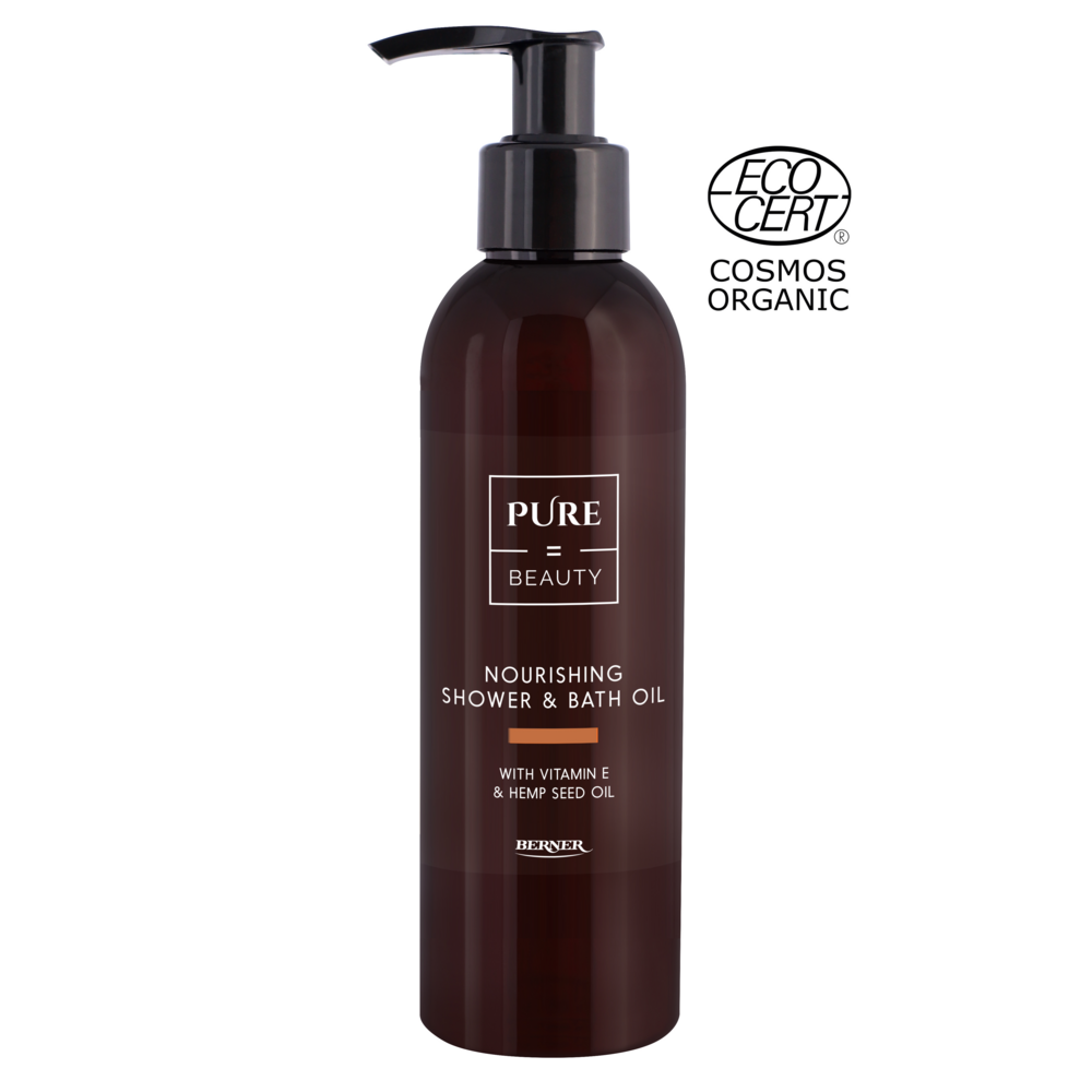 Tuotekuva: Pure=Beauty Nourishing Shower & Bath Oil with Vitamin E & Hempseed Oil -suihkuöljy 200 ml
