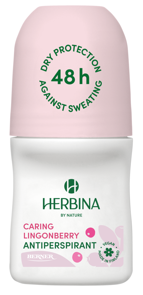 Tuotekuva: Herbina antiperspirantti roll-on Caring Lingonberry 50ml