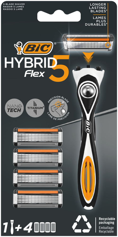 Tuotekuva: Bic Hybrid Flex 5 varsi ja 4 vaihtoterää