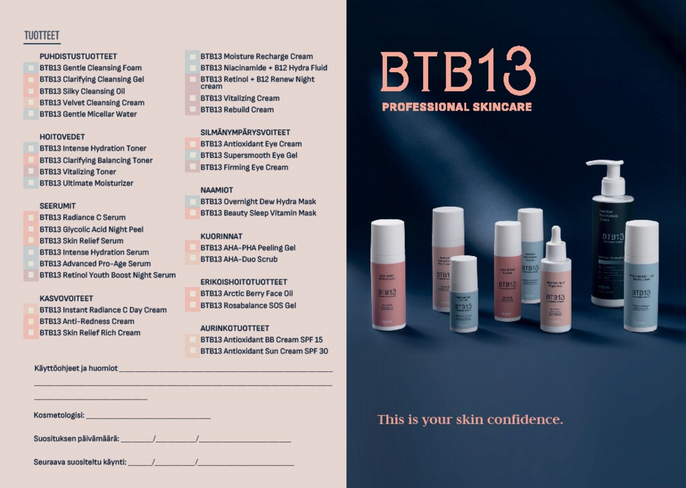 Tuotekuva: BTB13 Tuotesuosituskortti