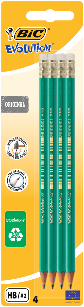 Tuotekuva: BIC Evolution kumipäinen lyijykynä HB 4kpl